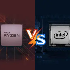 Procesadores AMD Ryzen e Intel compiten en esta imagen, mostrando la batalla entre estas dos marcas.