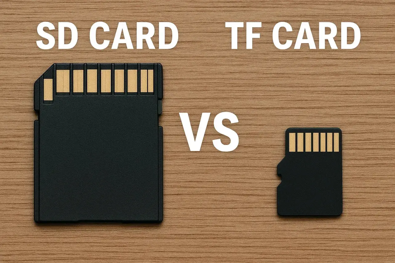 Tarjeta SD vs. tarjeta TF. La tarjeta TF es una versión más pequeña de la tarjeta SD, ideal para dispositivos compactos.
