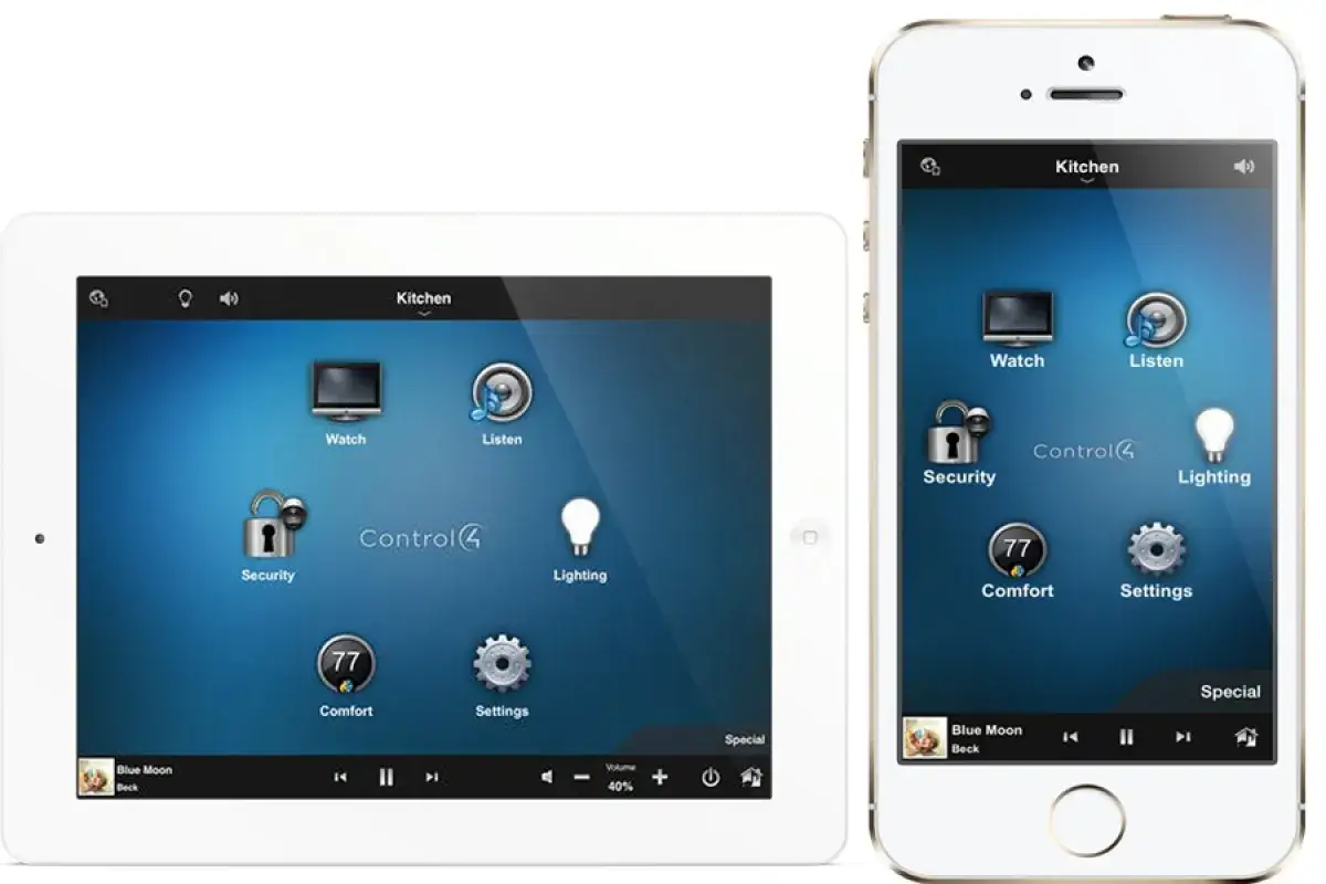 Control de la casa siri en tablet y móvil. Accede a cocina, seguridad, luces y más.